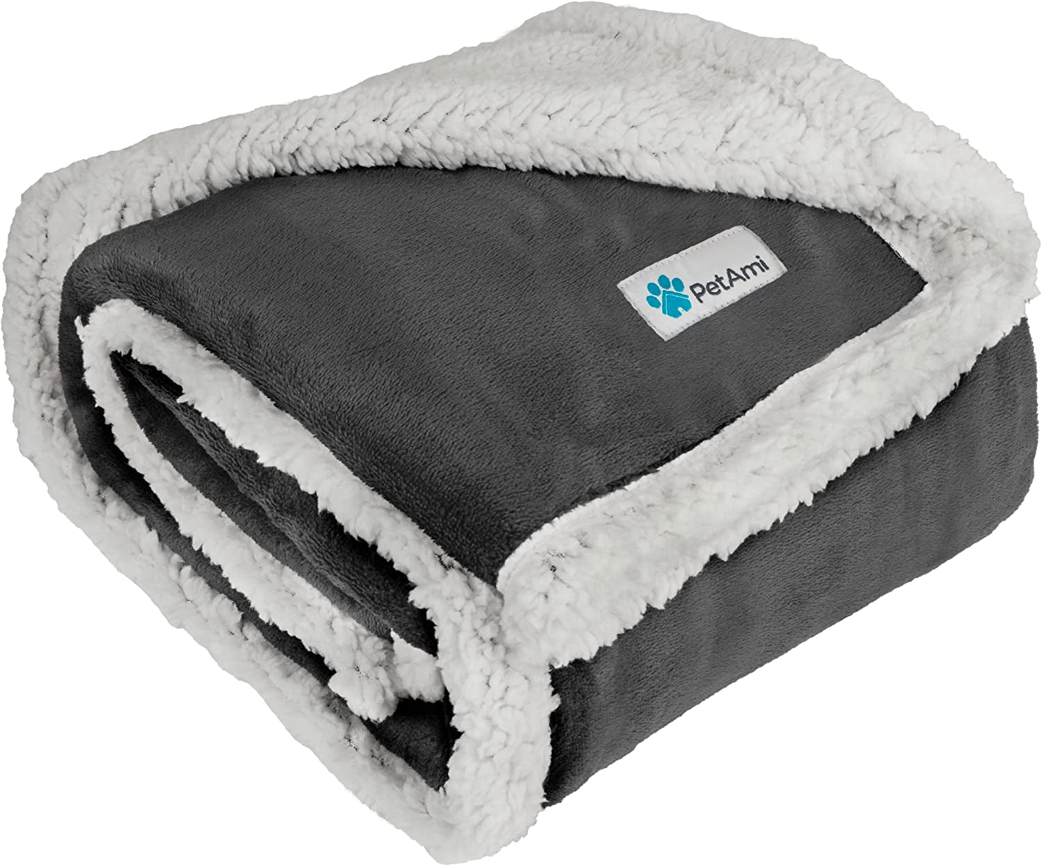 Waterproof Dog Blanket for Small Medium Dog Puppy Cat Throw for Couch Cover Leakproof Protection, Sherpa Fleece, Reversible Soft Washable 29X40 Charcoal Gray