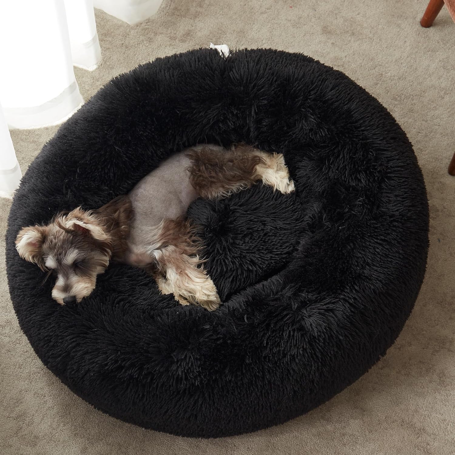 Calming Dog Bed & Cat Bed, Anti-Anxiety Donut Dog Cuddler Bed, Warming Cozy Soft Dog round Bed, Dog Cat Cushion Bed for Small Medium Dogs and Cats